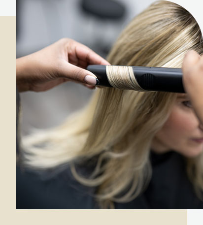 Photo of a bonded wig being curled