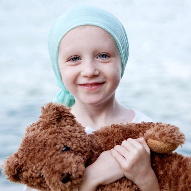 Little girl going through chemotherapy
